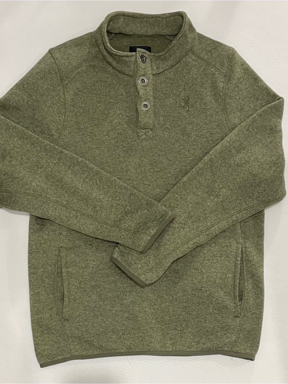 Browning Olive Henley Fleece Pullover